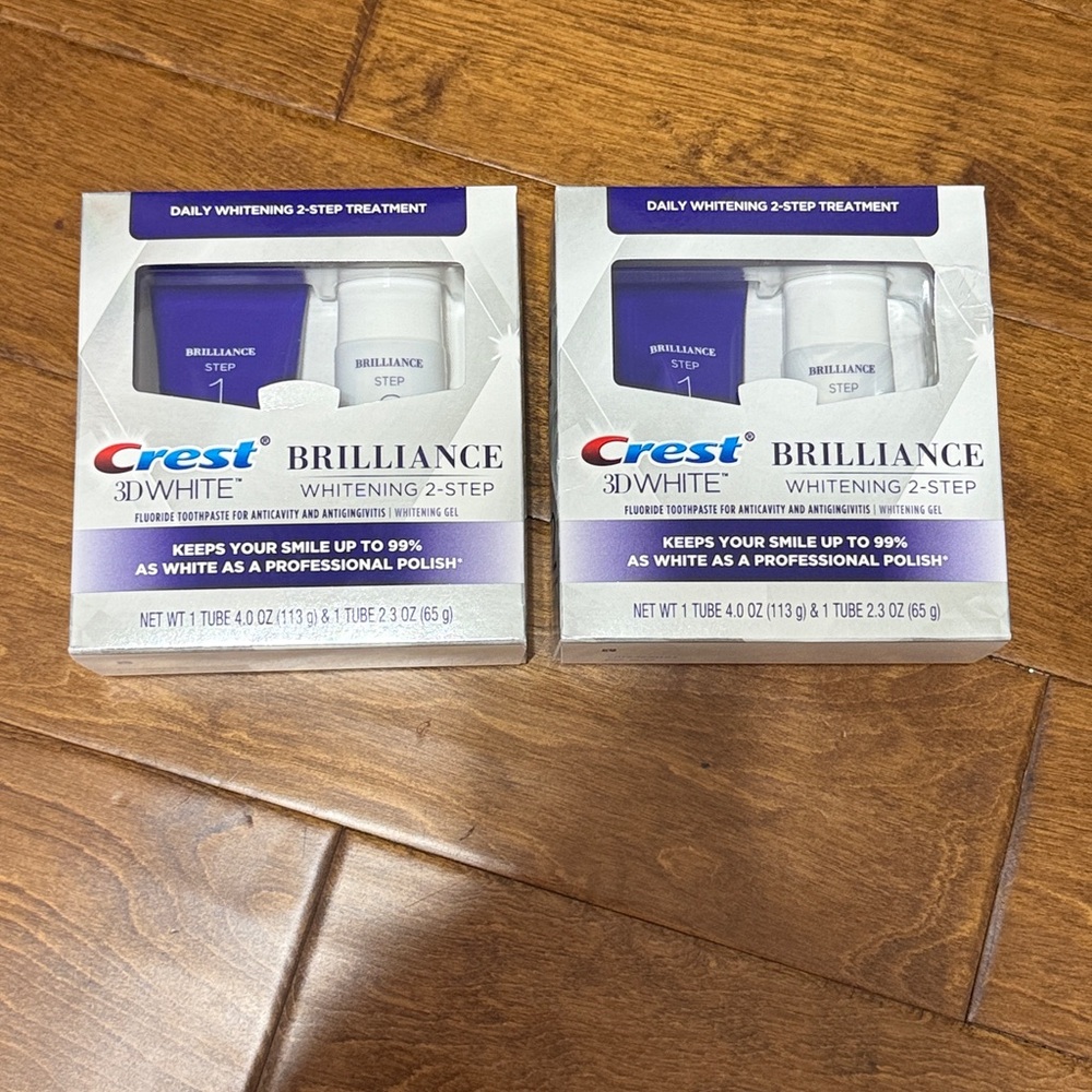 NWT Bundle of Crest 3D White Brilliance Whitening 2-Step Kit